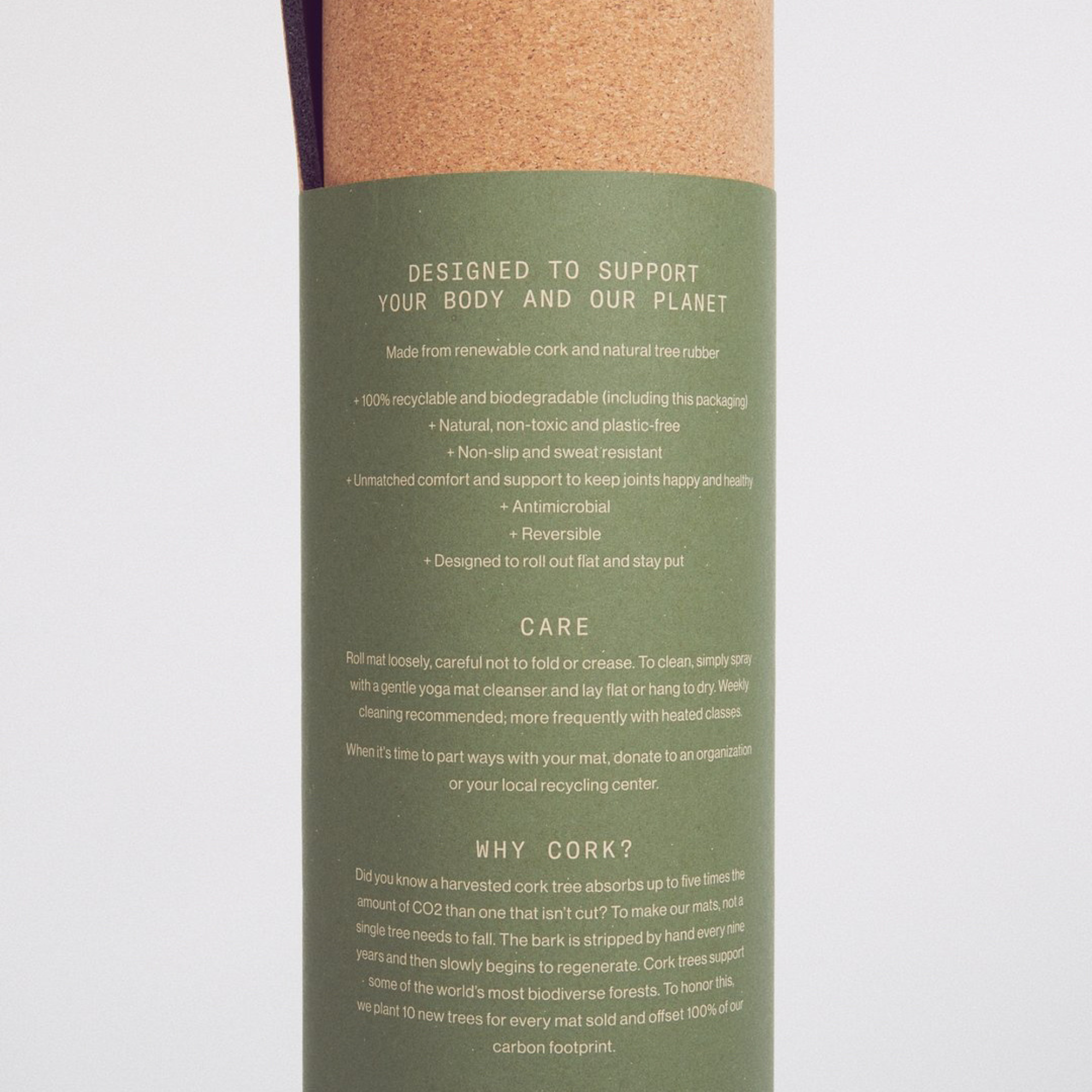 Asteya Yoga Mat. Mandala design. Natural cork & rubber. 1830 x 610 x 4 –