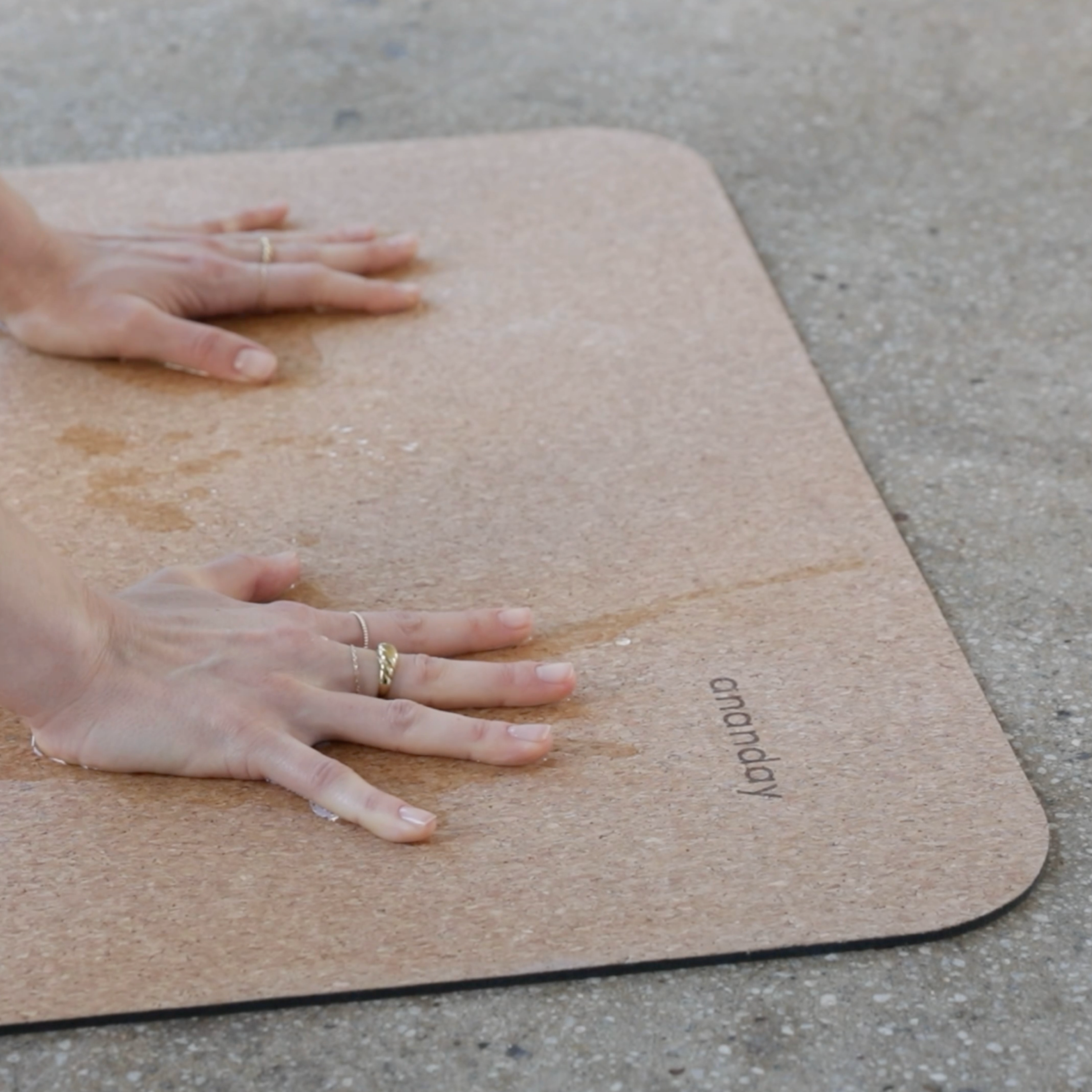 Ananday Cork Yoga Mat - non-slip + sweat resistant